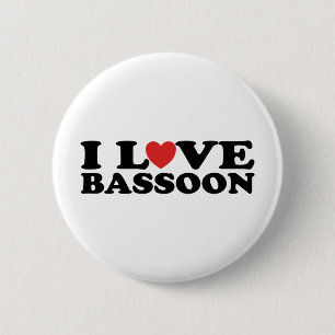 I Love Bassoon 6 Cm Round Badge
