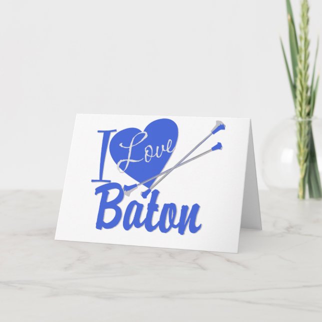 I Love Baton Card (Front)