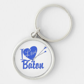 I Love Baton Key Ring