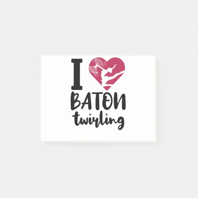 I Love Baton Twirling Post-it Notes (Front)