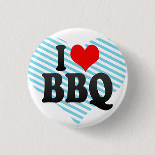 I love BBQ 3 Cm Round Badge