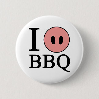 I Love BBQ 6 Cm Round Badge
