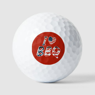 I Love BBQ, American Patriotic Golf Balls