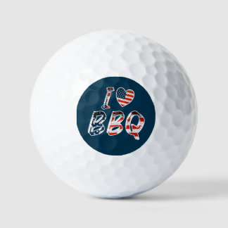 I Love BBQ, American Patriotic Golf Balls