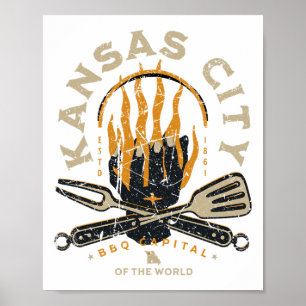 I Love Bbq Apparel And Tees Uni-adult Kansas City Poster