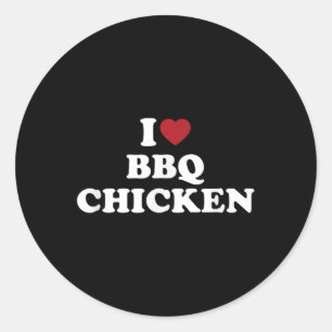 I Love Bbq Chicken, I Heart Bbq Chicken  Classic Round Sticker