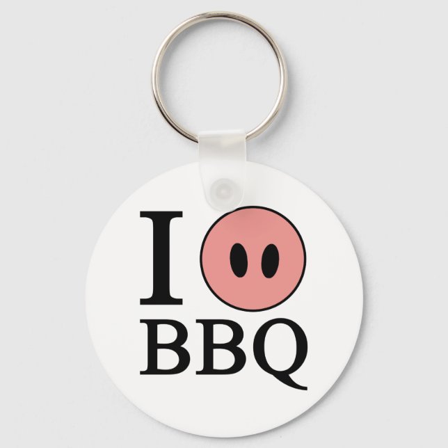 I Love BBQ Key Ring (Front)