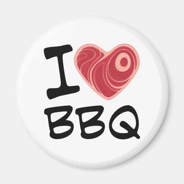 I Love BBQ Magnet (Front)