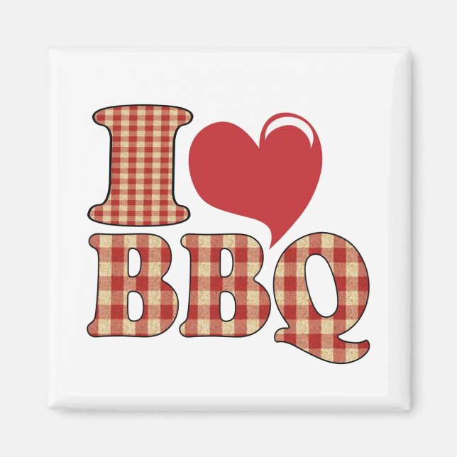I Love BBQ Magnet (Front)