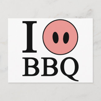 I Love BBQ Postcard