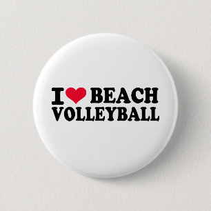 I love Beach Volleyball 6 Cm Round Badge