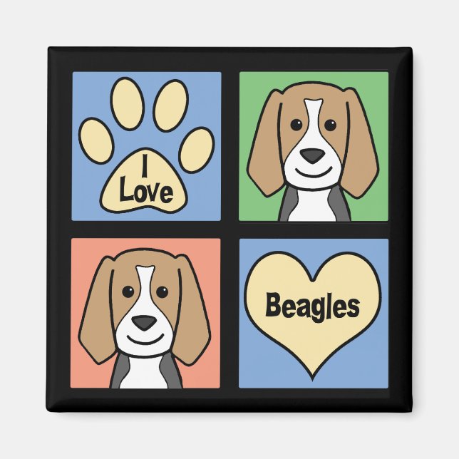 I Love Beagles Magnet (Front)