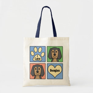 I Love Beagles Tote Bag