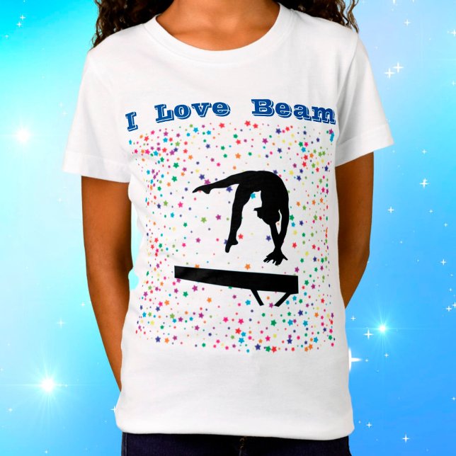 I Love Beam Girls Gymnastics Balance Beam Gymnast T-Shirt (Creator Uploaded)