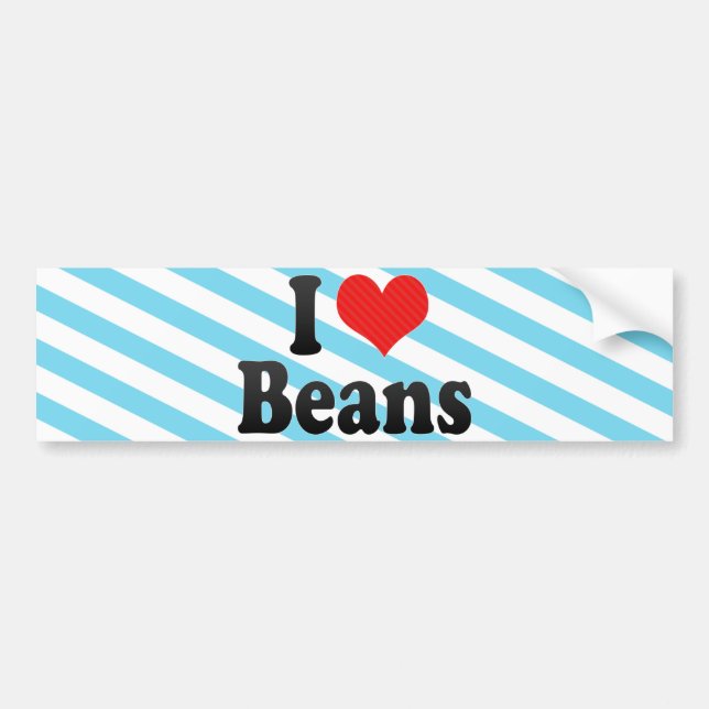 I Love Beans Bumper Sticker (Front)