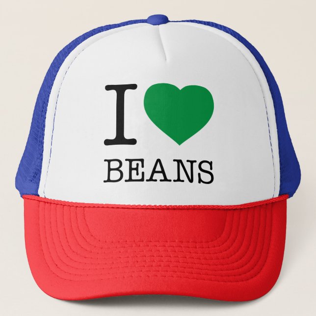 I LOVE BEANS TRUCKER HAT (Front)