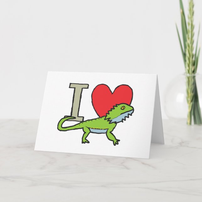 I Love Bearded Dragons Card (Front)