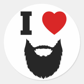 I Love Beards Classic Round Sticker