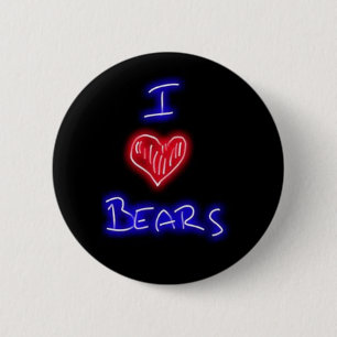 i love bears 6 cm round badge