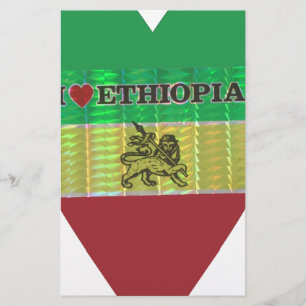 I love Beautiful Ethiopia National Flag Colour Art Stationery