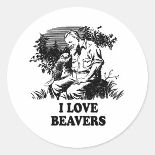 I Love Beavers Classic Round Sticker