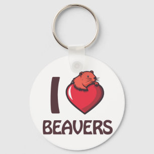 I love Beavers Key Ring