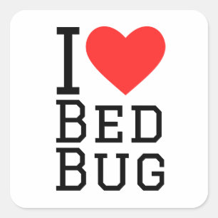 I love bed bug square sticker