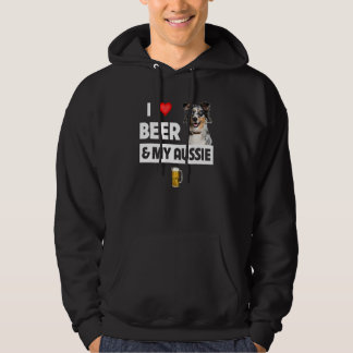 I Love Beer And My Aussie Mum Dad Australian Sheph Hoodie