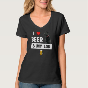 I Love Beer And My Black Lab Mum Dad Labrador Retr T-Shirt