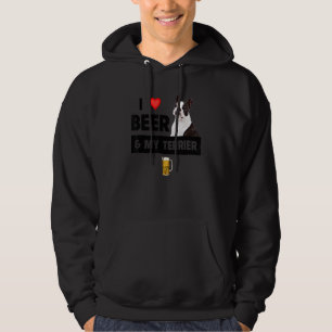 I Love Beer And My Boston Terrier Mum Dad Dog Owne Hoodie