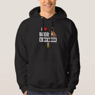 I Love Beer And My Boxer Bulldog Mum Dad Dog Owner Hoodie