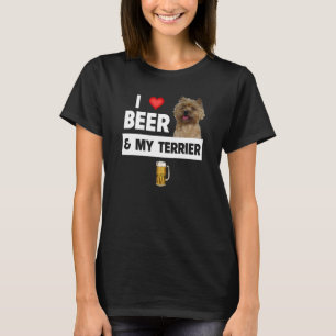 I Love Beer and My Cairn Terrier Dog Mum Dad Drink T-Shirt