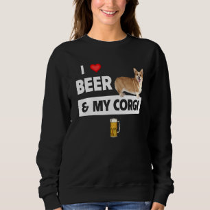 I Love Beer And My Corgi Mum Dad Pembroke Cardigan Sweatshirt