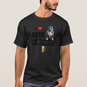I Love Beer And My Pittie Mum Dad Pitbull Dog  Dri T-Shirt