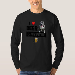I Love Beer And My Pittie Mum Dad Pitbull Dog  Dri T-Shirt