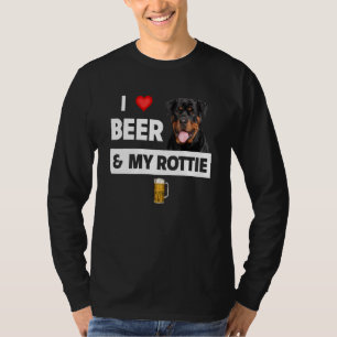 I Love Beer And My Rottie Mum Dad Rottweiler Dog D T-Shirt