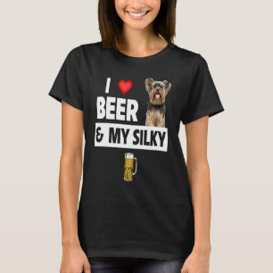 I Love Beer and My Silky Terrier Dog Mom Dad Drink T-Shirt