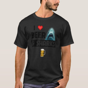 I Love Beer and Sharks Drinking Great White Ocean T-Shirt