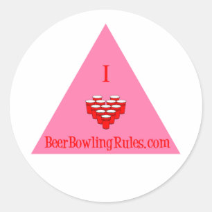 I Love Beer Bowling Rules.com Classic Round Sticker
