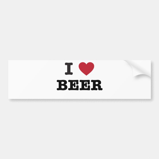i love Beer Bumper Sticker (Front)