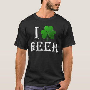 I Love Beer, Clover Shamrock St. Patricks Day T-Shirt