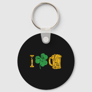 I Love Beer Four Leaf Clover St Patricks Day T Shi Key Ring