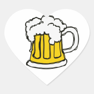 I love BEER! Frothy Pint of Brew Heart Sticker