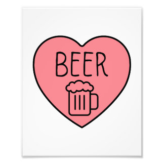 I Love Beer Heart Photo Print