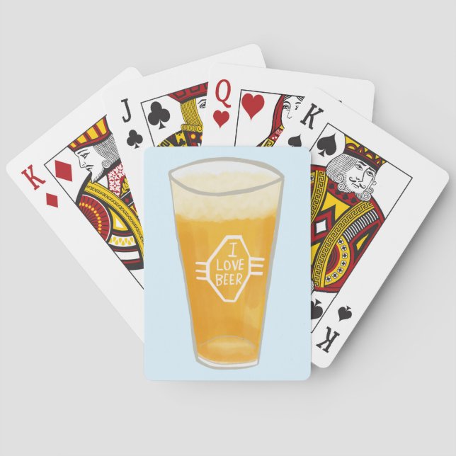 I LOVE BEER Illustrated Playing Cards (Back)