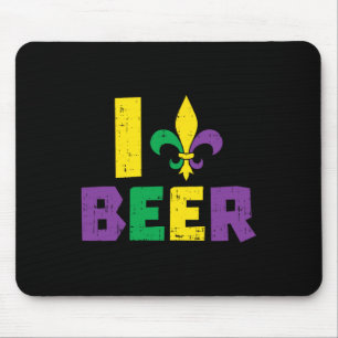 I Love Beer Jester Hat Drinking Team Fun Mardi Gra Mouse Pad