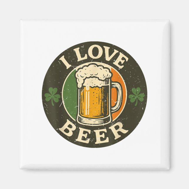 I Love Beer St Patrick Day Drinking Irieam Ireland Magnet (Front)
