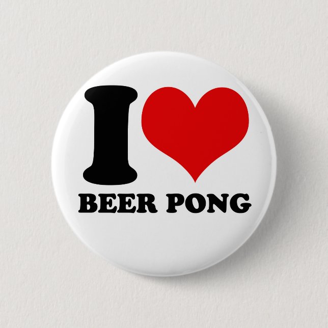 I Love beerpong 6 Cm Round Badge (Front)
