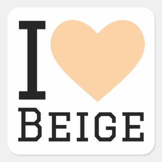 I love beige square sticker