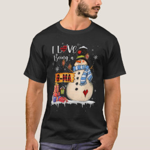 I Love Being A G ma Snowman Xmas Santa Family Chri T-Shirt